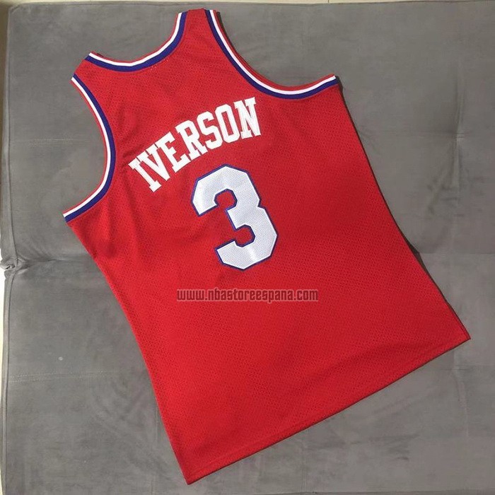Camiseta Philadelphia 76ers Allen Iverson NO 3 Mitchell & Ness 2002-03 Rojo